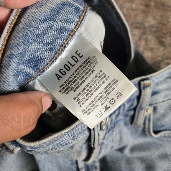 AGOLDE Toni Mid Rise Skinny in Daylight Light Blue Denim Jeans Ankle Cropped 25 - Picture 6 of 9